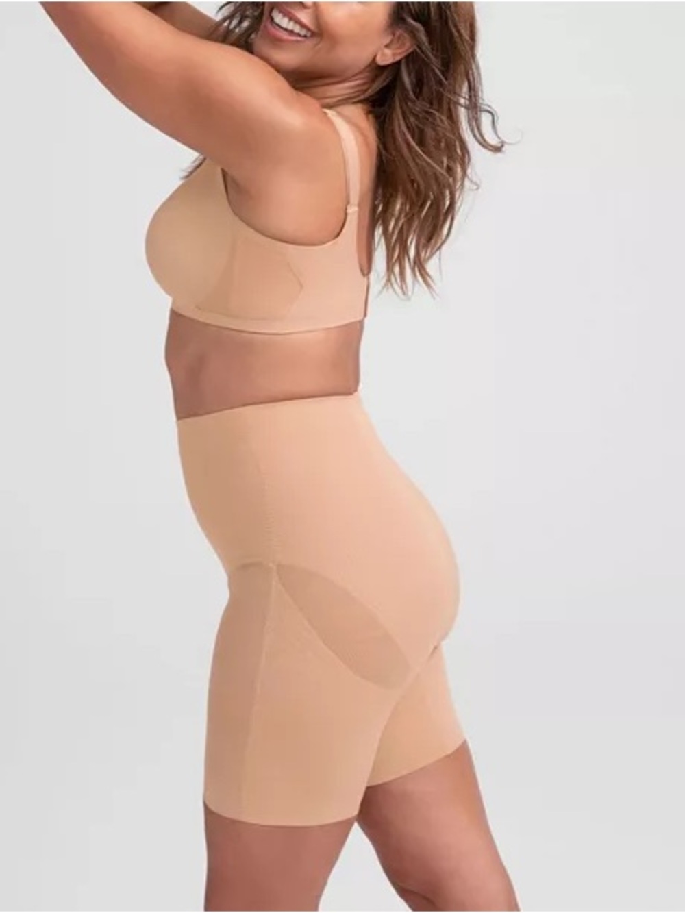 Honeylove Women's Mid-Waist Shorts Sculpting Shorts Stretch Shapewear L